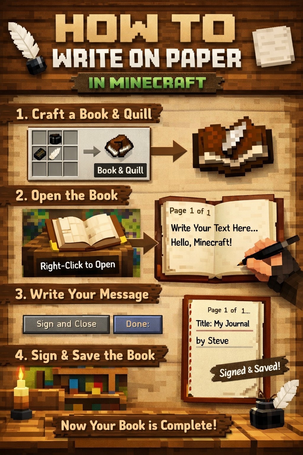 how to write on paper in minecraft Fast, Affordable & No Plagiarism